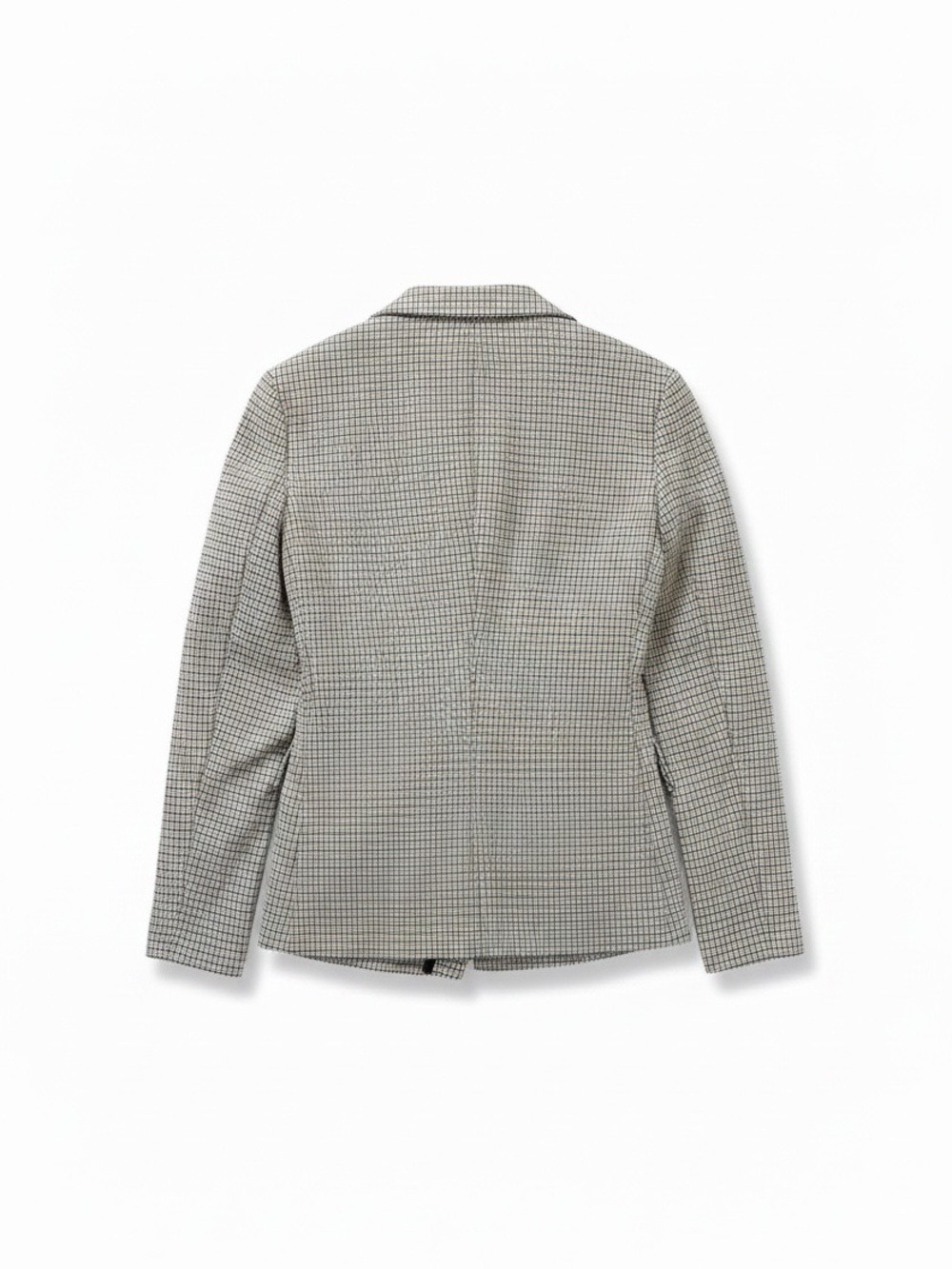 Maeve Anthropologie Collegiate‎ Knit Blazer Asymmetrical Check Brown Small NWT - Picture 3 of 12
